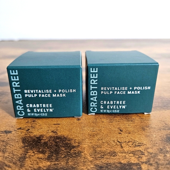 Crabtree & Evelyn (2) NIB Revitalise+Polish Pulp Face Masks Skincare .35 Oz Mini - Picture 2 of 5